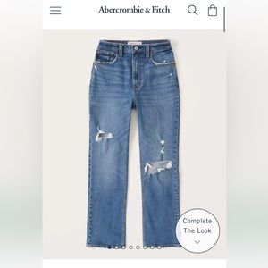 Abercrombie & Fitch Curve Love Ultra High Rise Ankle Straight Jean